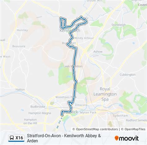 X16 Bus Route & Timetable: Kenilworth .